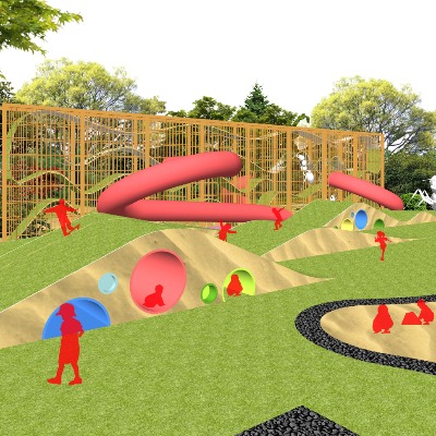  现代儿童游乐场su模型下载 