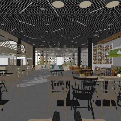  北欧书吧su模型下载 