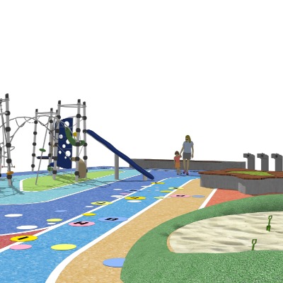  现代公园儿童游乐场su模型下载 