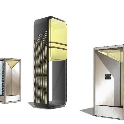  现代草坪户外灯su模型下载 