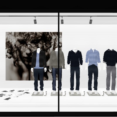  现代服装店橱窗su模型下载 
