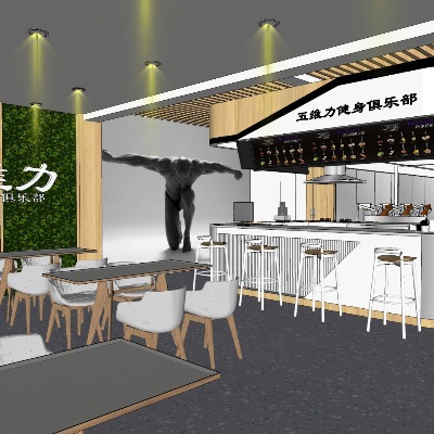  现代健身房su模型下载 