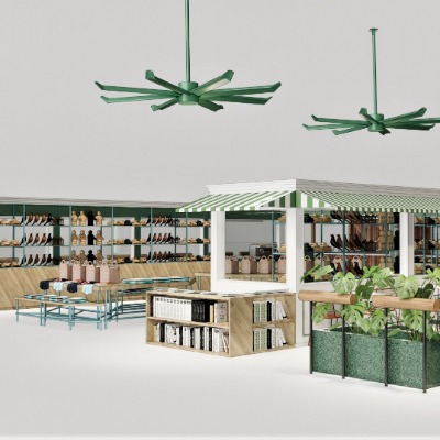  现代书店su模型下载 