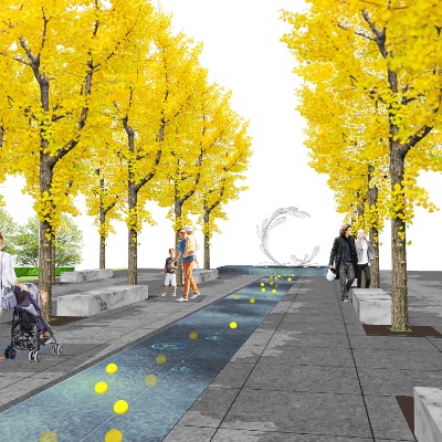  现代银杏树su模型下载 