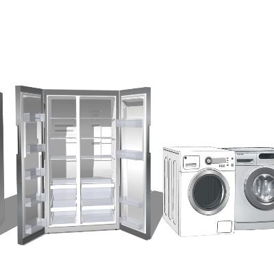  现代家电冰箱洗衣机su模型下载 
