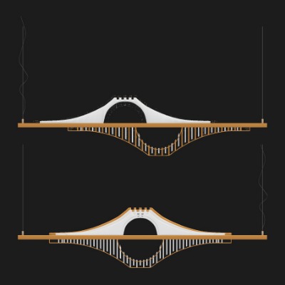  新中式拱桥装饰灯su模型下载 