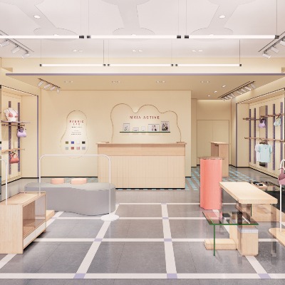  现代服装店su模型下载 