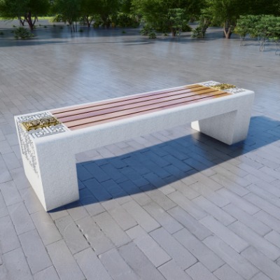  新中式景观座椅公用椅su模型下载 