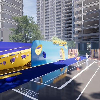  现代儿童活动区su模型下载 