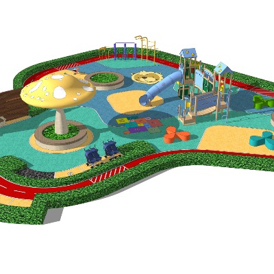  现代儿童游乐场su模型下载 