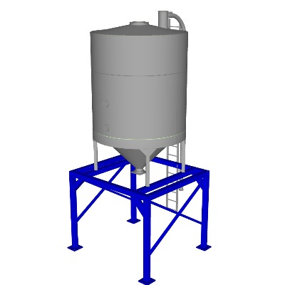  工业储水罐su模型下载 