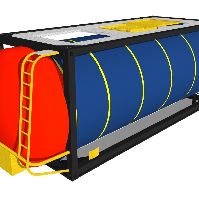  现代罐式集装箱su模型下载 