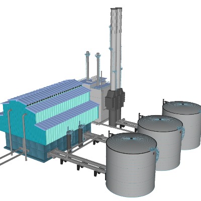  工业储水罐su模型下载 
