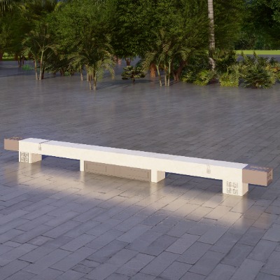  新中式景观座椅公用椅su模型下载 