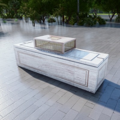  新中式景观座椅公用椅su模型下载 