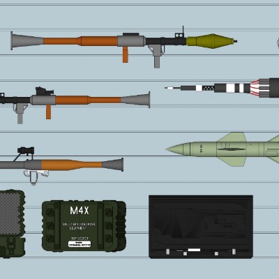  现代火箭筒武器su模型下载 