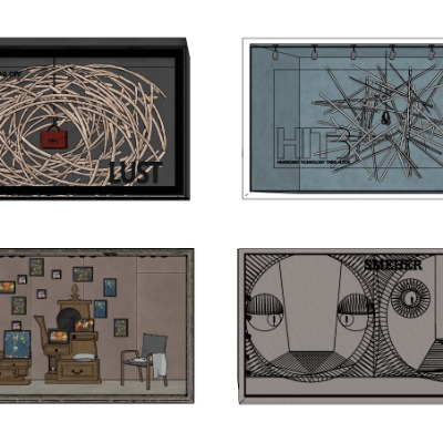  现代商店橱窗美陈su模型下载 