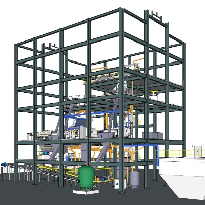  现代工厂工业设备su模型下载 