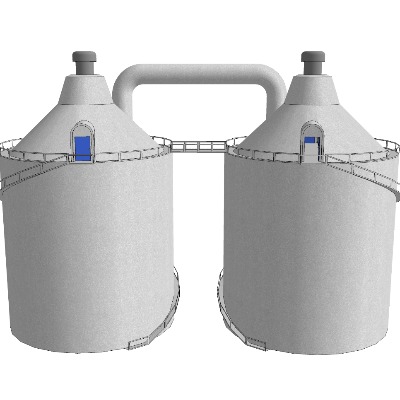  现代工业筒仓su模型下载 