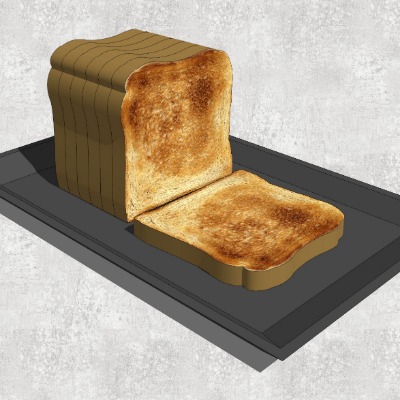  现代面包食品su模型下载 