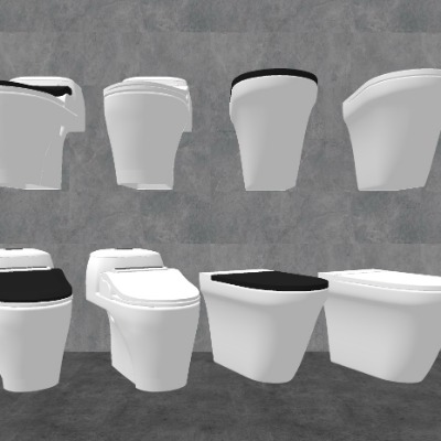  现代智能马桶su模型下载 