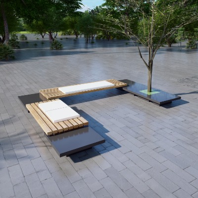  现代景观座椅公用椅su模型下载 