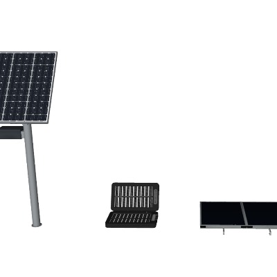  现代光伏太阳能电池板su模型下载 