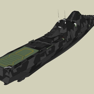  现代军舰su模型下载 