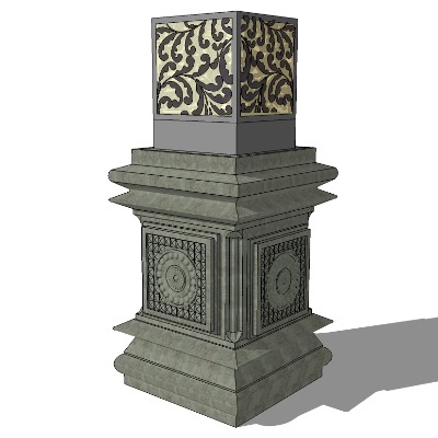  新中式庭院景观灯su模型下载 