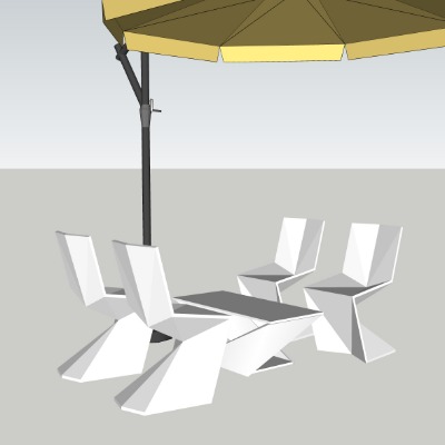  现代异形户外椅su模型下载 