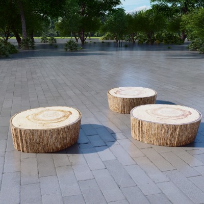  自然风景观座椅公用椅su模型下载 