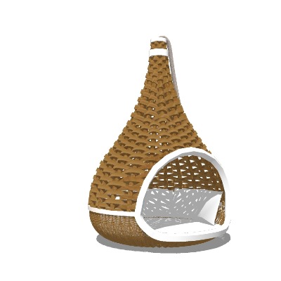  现代藤编吊椅su模型下载 