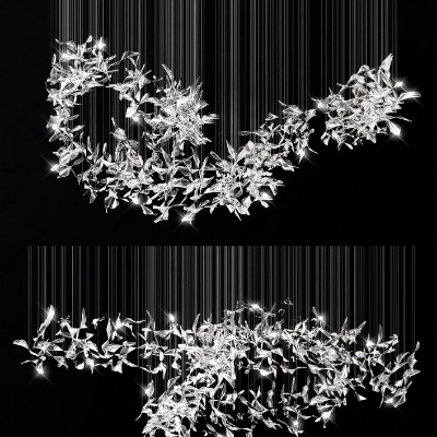  现代艺术水晶装饰吊灯su模型下载 
