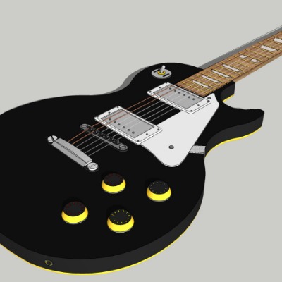  现代电吉他乐器su模型下载 