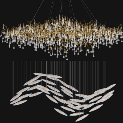  现代多头装饰灯su模型下载 