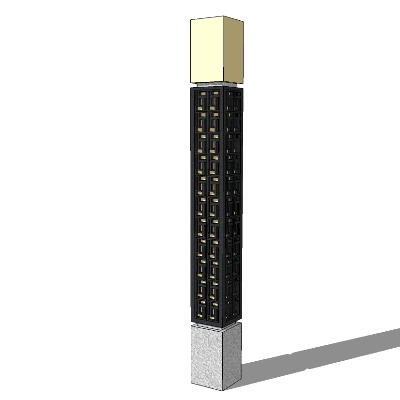  新中式灯柱路灯su模型下载 