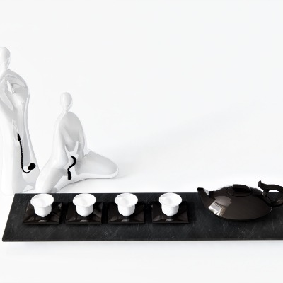  新中式禅意茶具su模型下载 