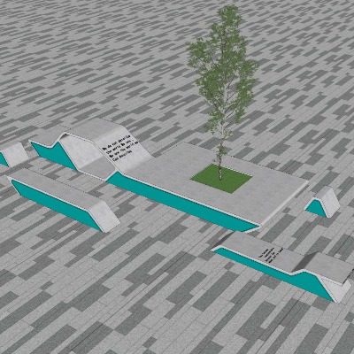  现代公用椅su模型下载 