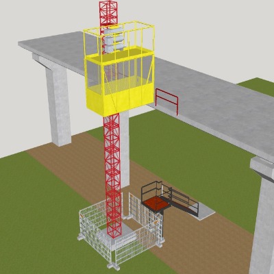  现代钢架升降机su模型下载 