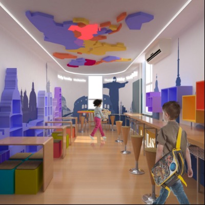  现代幼儿园教室su模型下载 