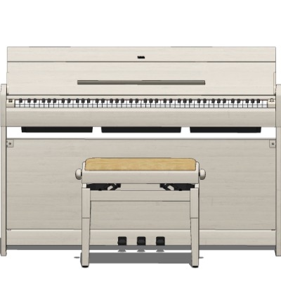  现代钢琴乐器su模型下载 