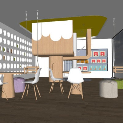  现代幼儿园教室su模型下载 