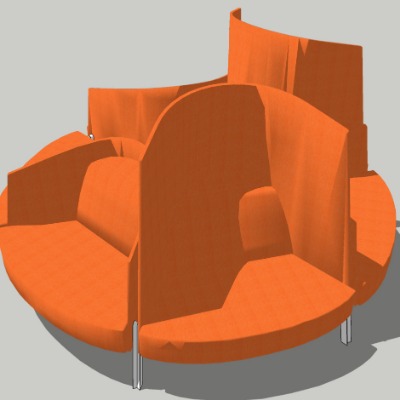  现代休闲公用椅su模型下载 