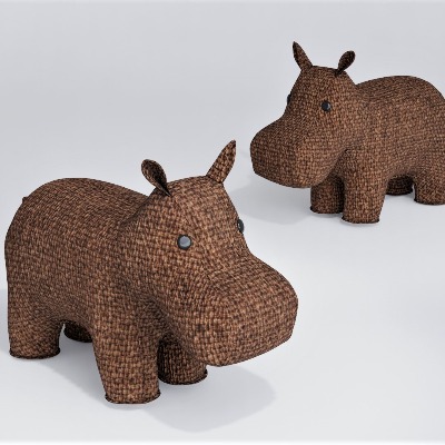  现代河马儿童椅su模型下载 