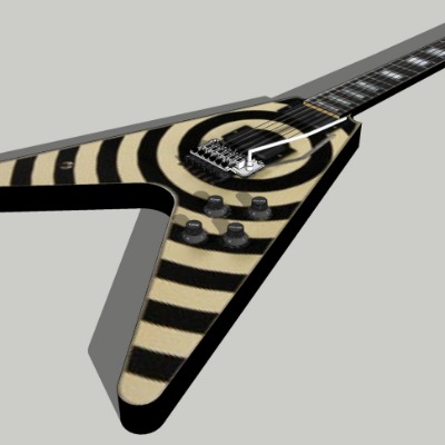  现代电吉他乐器su模型下载 