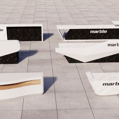  现代前台收银台su模型 