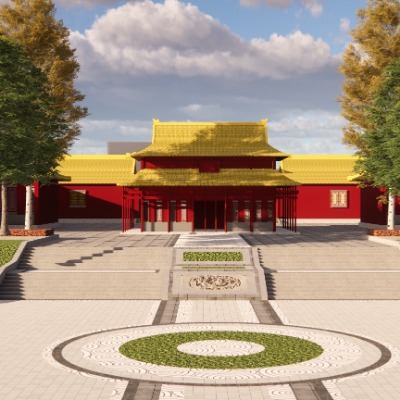  中式古建宫殿su模型下载 