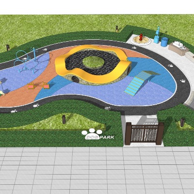  现代儿童游乐场su模型下载 
