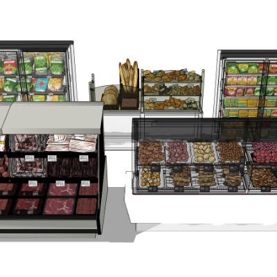 现代冷藏柜保鲜柜su模型下载 
