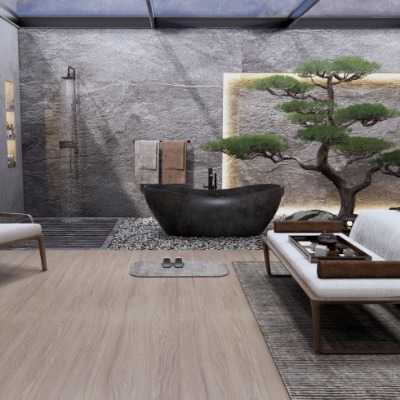  新中式民宿客房su模型下载 